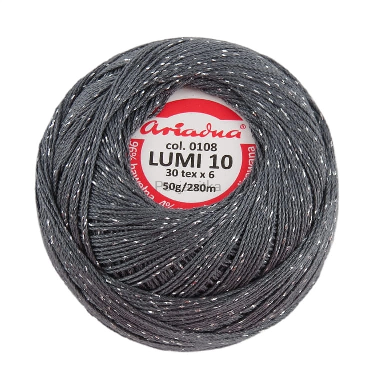 Kordonek Lumi 10 / 108 szary-srebrny