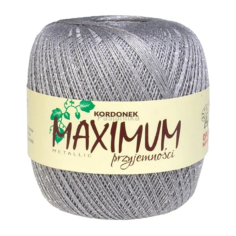Kordonek Maximum Metalic 1815 / szary - srebrny