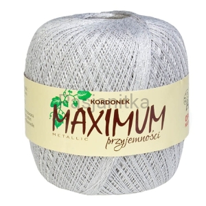 Kordonek Maximum Metalic 1813 / jasny szary - srebrny