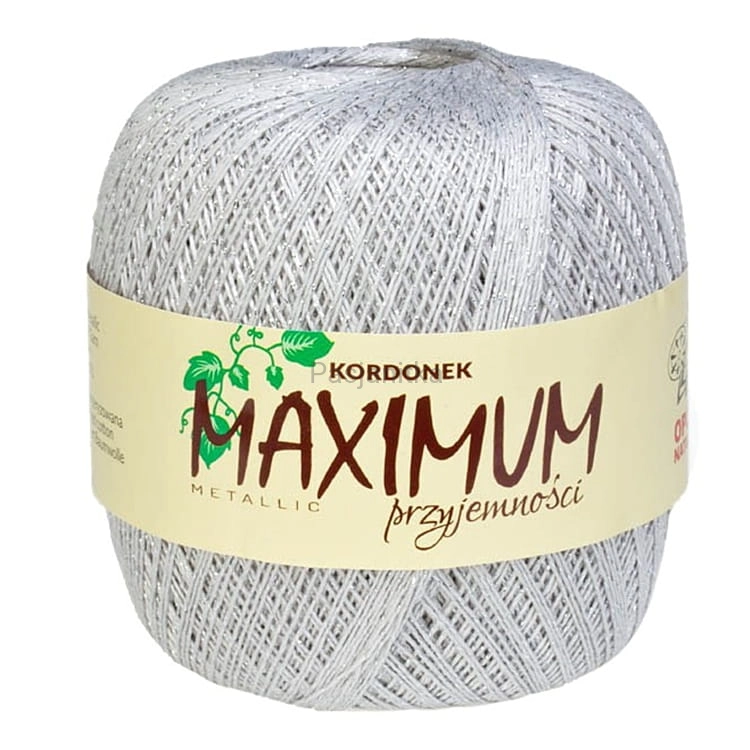Kordonek Maximum Metalic 1813 / jasny szary - srebrny