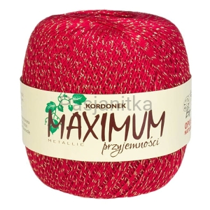 Kordonek Maximum Metalic 1554 /czerwony - złoty
