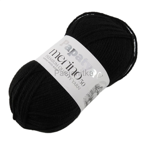 Włóczka Papatya Merino 50 / 2000 czarny