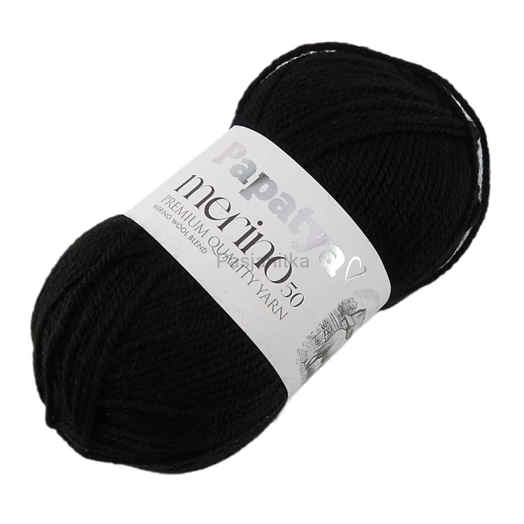 Włóczka Papatya Merino 50 / 2000 czarny