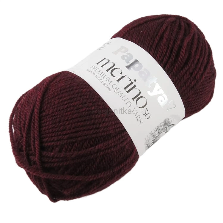 Włóczka Papatya Merino 50 / 53280 burgund