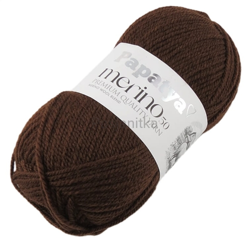 Włóczka Papatya Merino 50 / 9080 brązowy