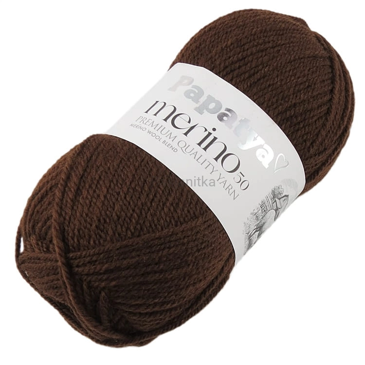 Włóczka Papatya Merino 50 / 9080 brązowy