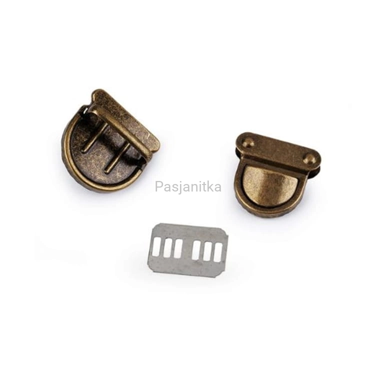 Zapięcie do torebki 30 x 31 mm / stare złoto