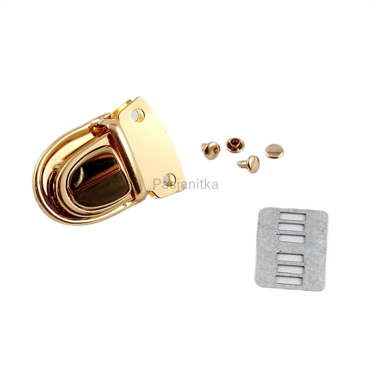 Zapięcie do torebki 28 x 32 mm złoty