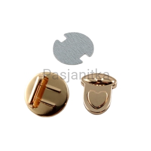 Zapięcie do torebki 30 x 32 mm złoty, serce