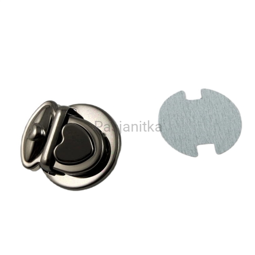 Zapięcie do torebki 30 x 32 mm czarny, serce
