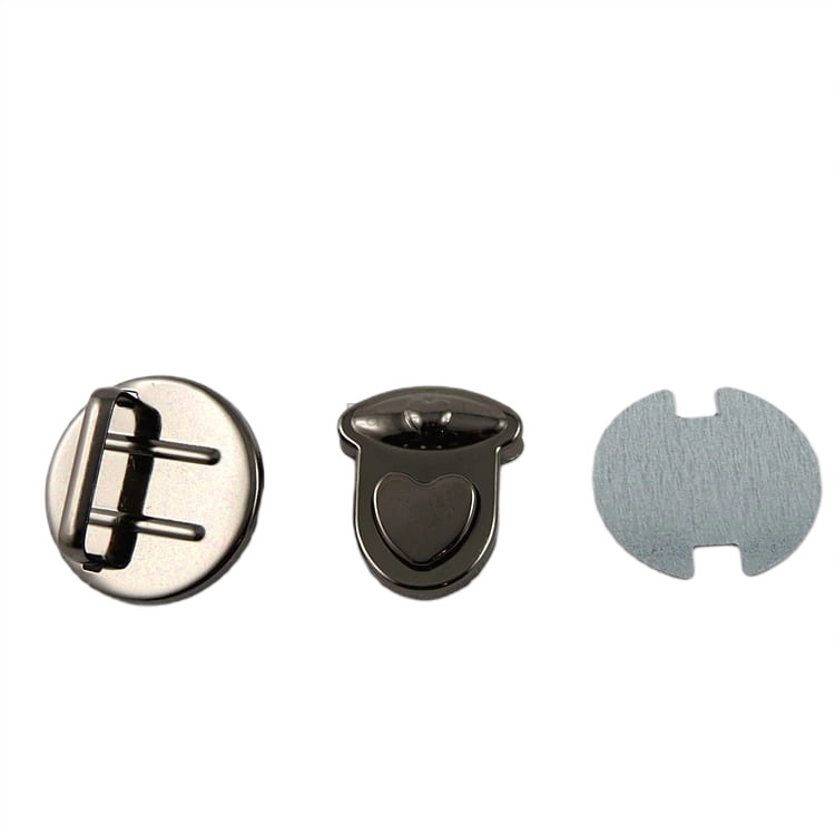 Zapięcie do torebki 30 x 32 mm czarny, serce