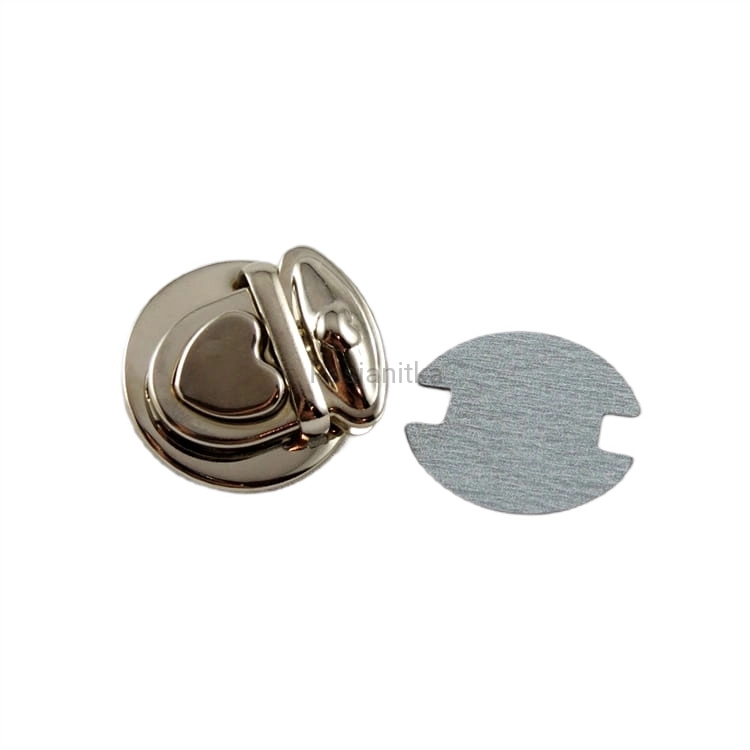 Zapięcie do torebki 30 x 32 mm srebrny, serce