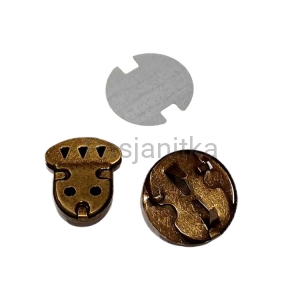 Zapięcie do torebki 30 x 32 mm stare złoto, serce