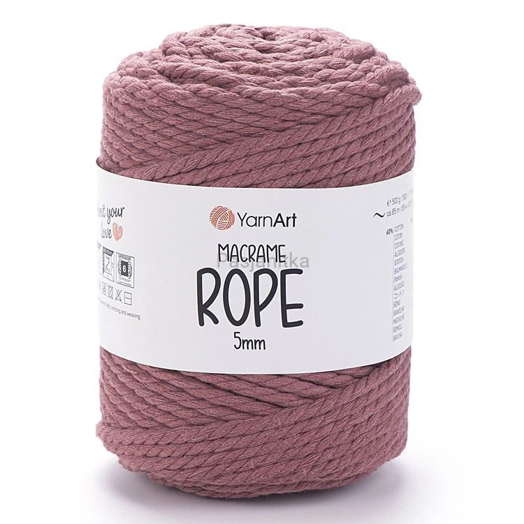 Sznurek Macrame Rope 5 mm / 792 brudny róż