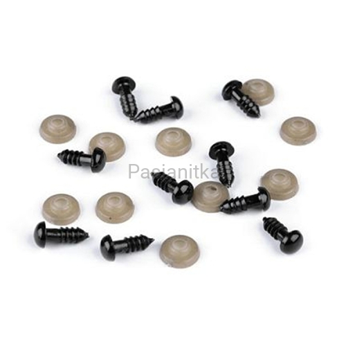 Bezpieczne Oczy czarne 8 mm