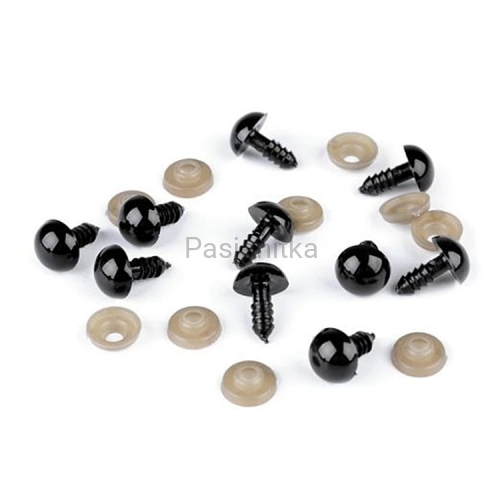 Bezpieczne Oczy czarne 12 mm