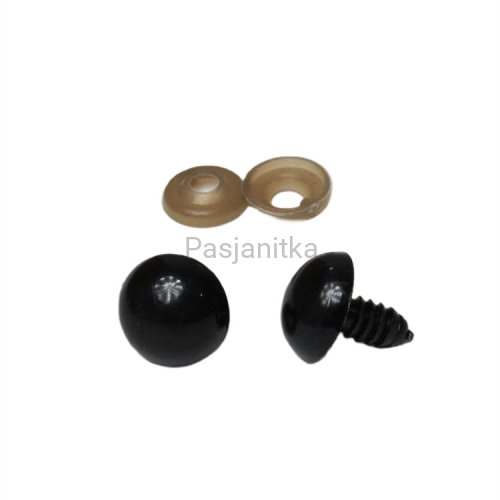 Bezpieczne Oczy czarne 16 mm