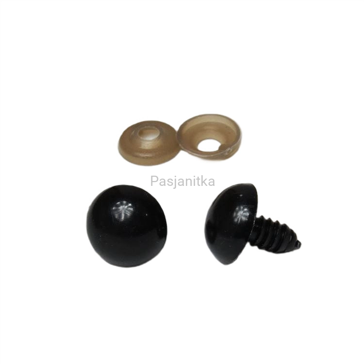 Bezpieczne Oczy czarne 16 mm