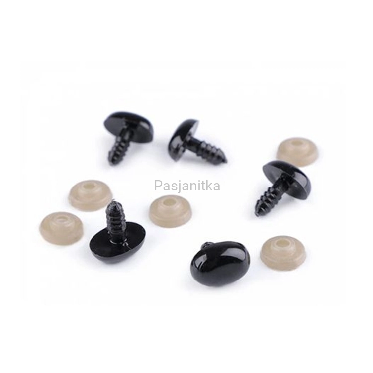 Bezpieczne Oczy czarne owalne 9 x 13 mm
