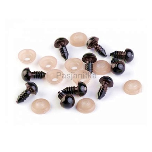 Bezpieczne Oczy brązowe 10 mm