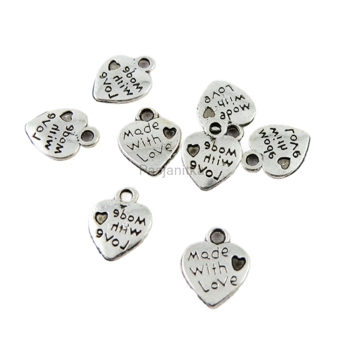 Zawieszka metalowa serce / Made With Love