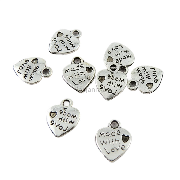 Zawieszka metalowa serce / Made With Love
