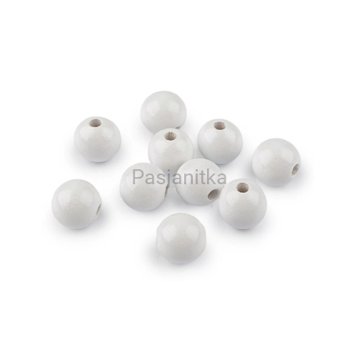 Drewniane koraliki 16 mm / biały