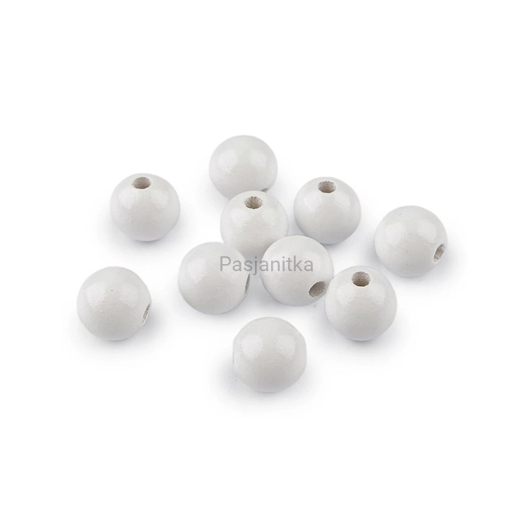 Drewniane koraliki 16 mm / biały