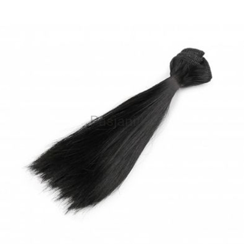 Włosy do lalek 15 cm proste / czarny