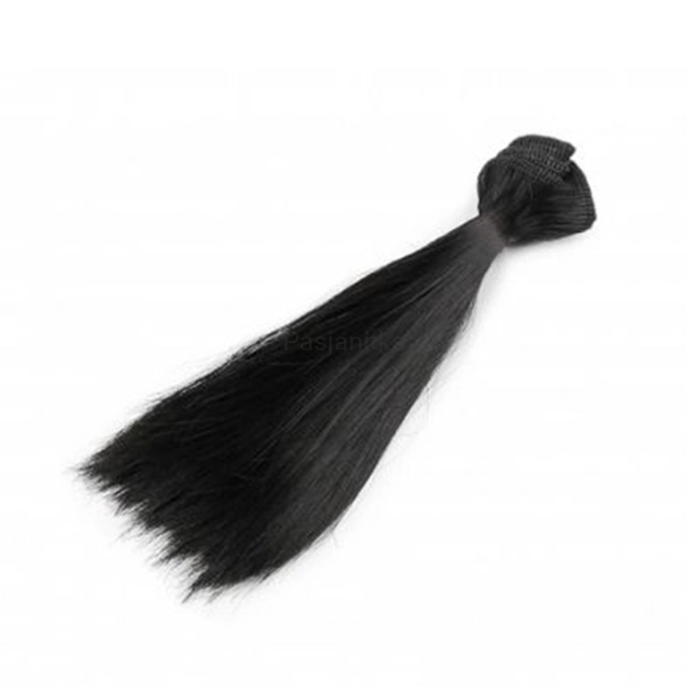 Włosy do lalek 15 cm proste / czarny