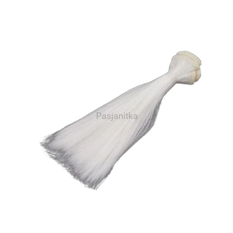 Włosy do lalek 15 cm proste / biały