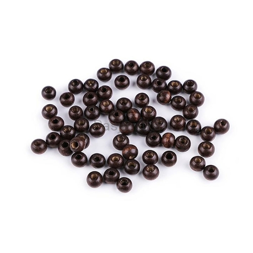 Drewniane koraliki 6 mm / ciemny brąz 10 g
