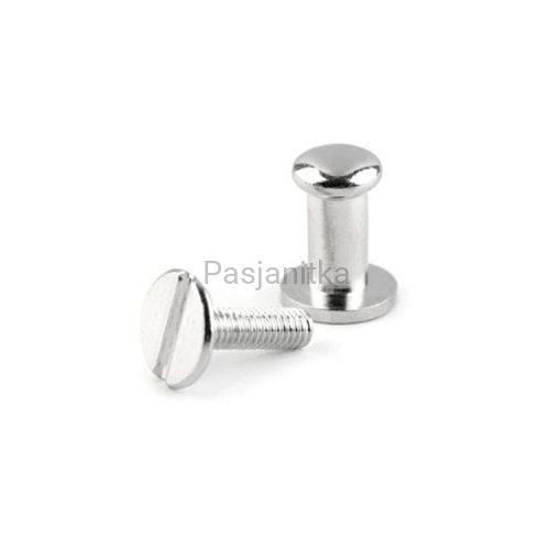 Nit skręcany 6 x 14 mm, srebrny / 2 komplety