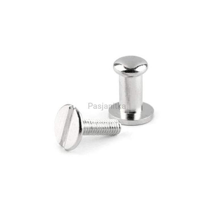 Nit skręcany 6 x 14 mm, srebrny / 2 komplety