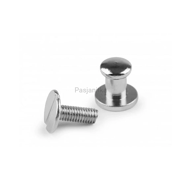 Nit skręcany 6 x 11 mm, srebrny / 2 komplety