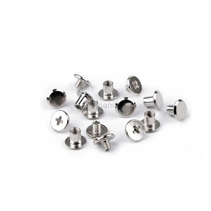 Nit skręcany 10 x 6 mm, srebrny / 2 komplety