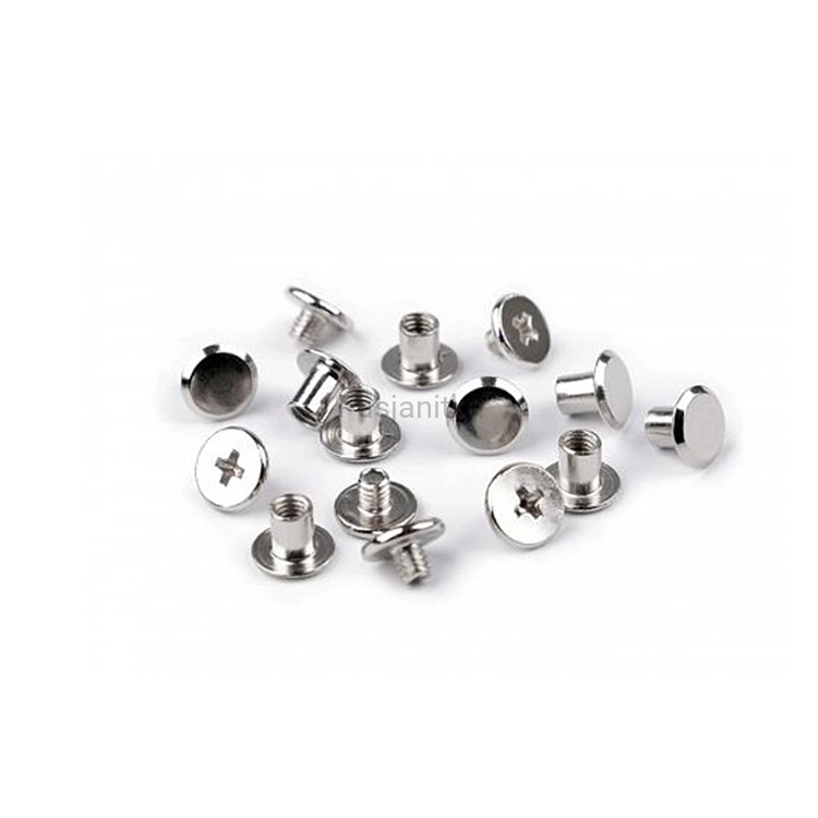 Nit skręcany 10 x 6 mm, srebrny / 2 komplety
