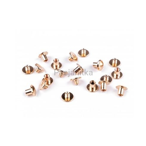 Nit skręcany 10 x 6 mm, złoty / 2 komplety