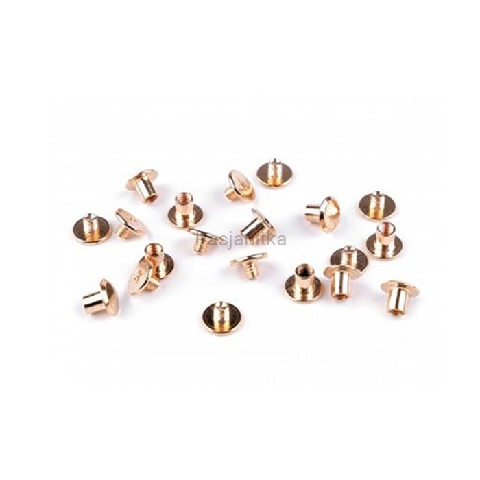 Nit skręcany 10 x 6 mm, złoty / 2 komplety
