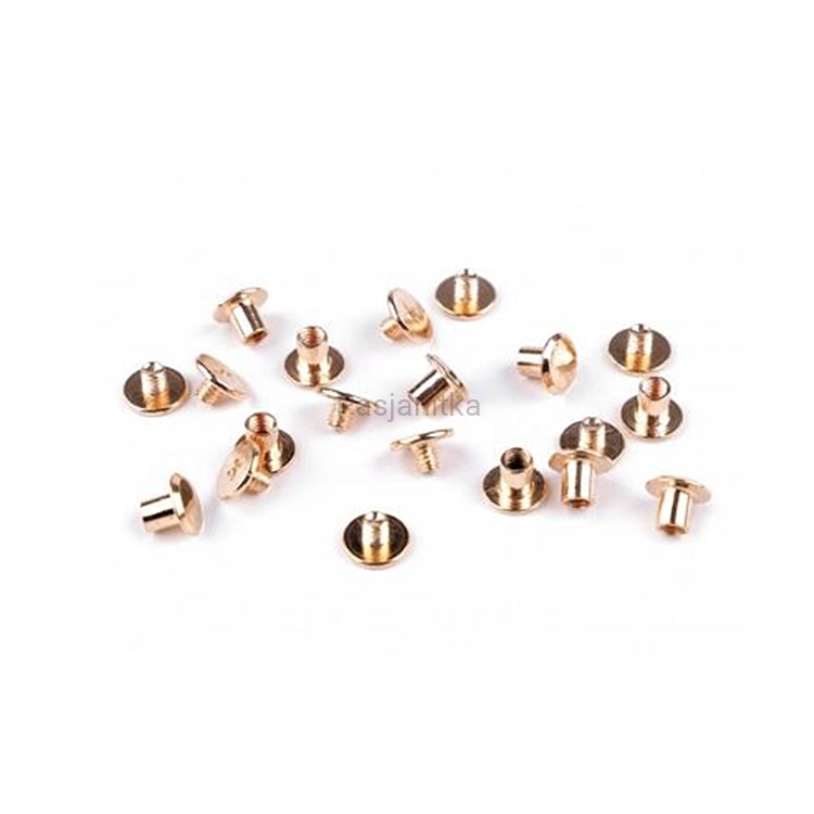 Nit skręcany 10 x 6 mm, złoty / 2 komplety