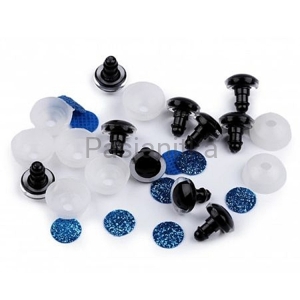Bezpieczne Oczy brokatowe 12 mm niebieskie