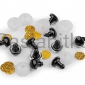 Bezpieczne Oczy brokatowe 12 mm złoty