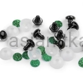 Bezpieczne Oczy brokatowe 12 mm zielone