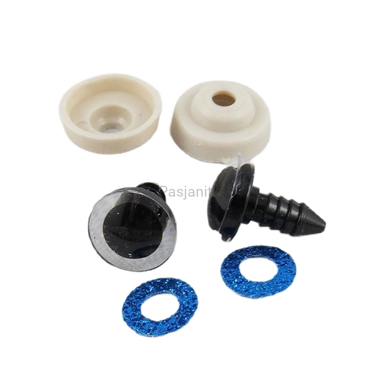 Bezpieczne Oczy brokatowe 12 mm niebieskie