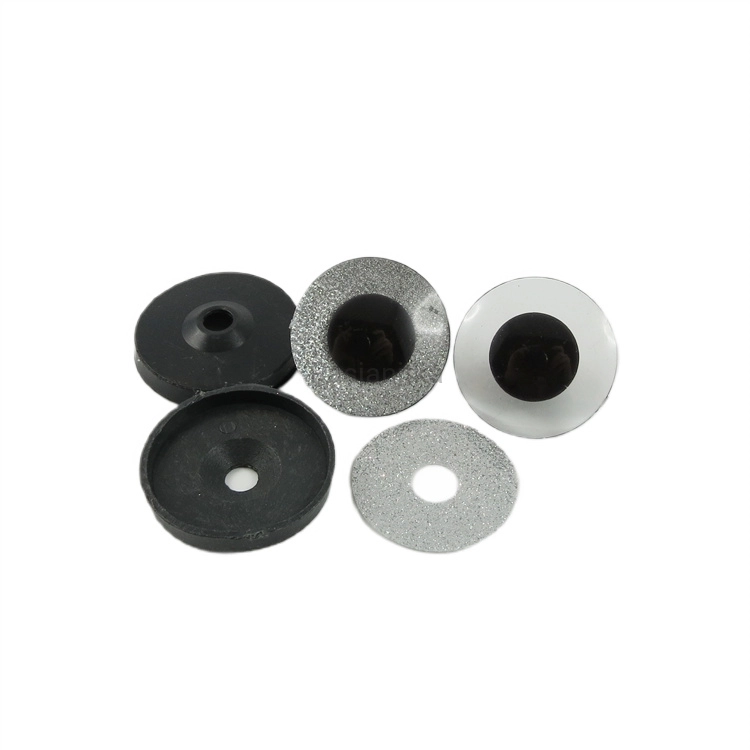 Bezpieczne Oczy brokatowe 40 mm srebrne