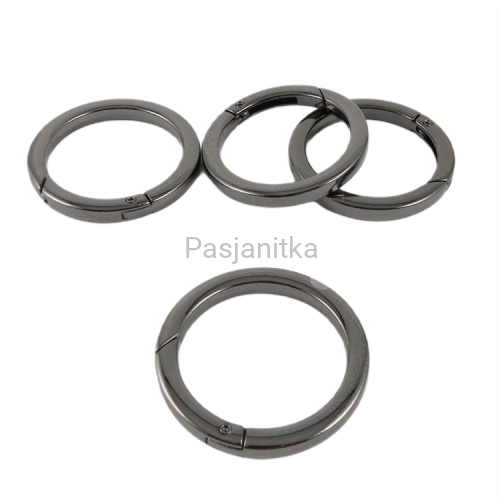 Karabińczyk / kółko otwierane 38 mm, czarny