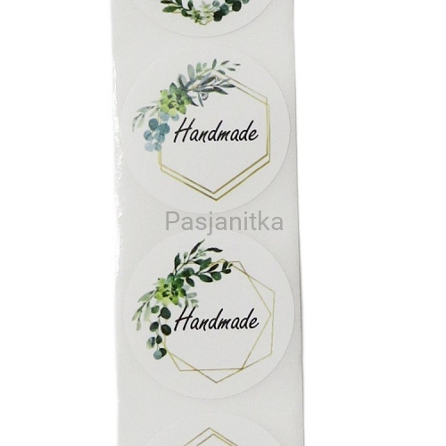 Naklejka 002 / "Handmade" 2,5 cm / 10 szt