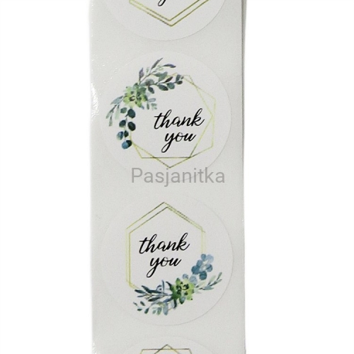 Naklejka 004 / "Thank you" 2,5 cm / 10 szt