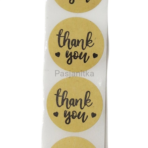 Naklejka 005 / "Thank you" 2,5 cm / 10 szt