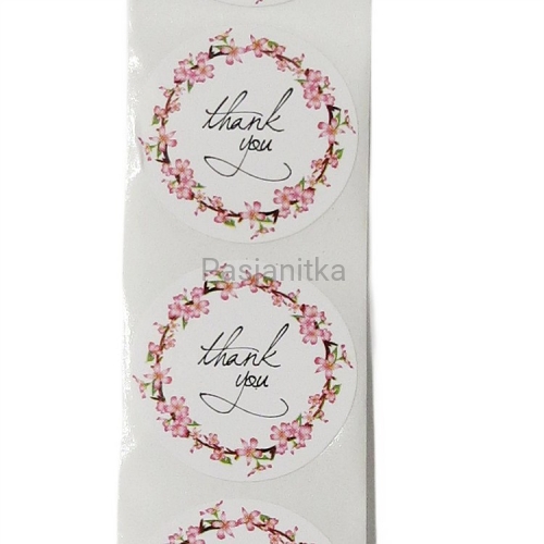 Naklejka 006 / "Thank you" 2,5 cm / 10 szt